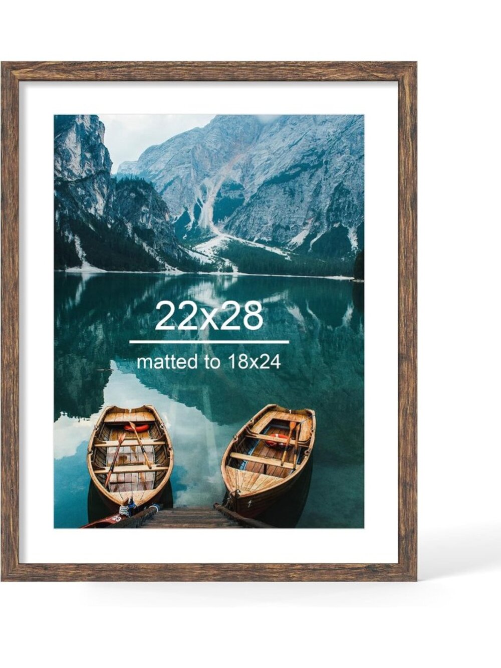 Rustic Brown 22x28 Picture Frame, Wall Mount Decor, Home Art Display, Vintage